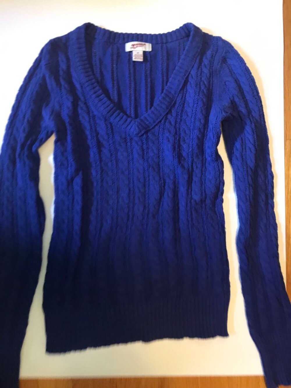 Arizona Jean Company Blue V Neck Sweater Women's Size XS
